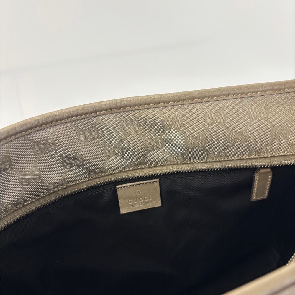 GUCCI GG CANVAS TOTE BAG CHAMPAGNE GOLD - Picture 4 of 6